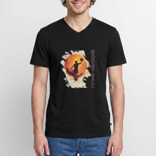 Basketball Stride - Men's Premium Organic V-Neck T-Shirt