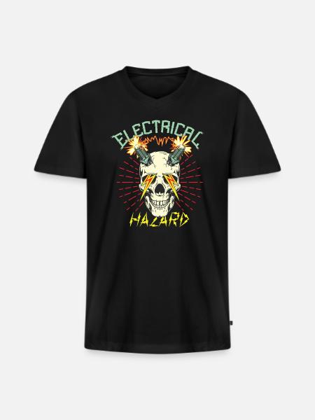 Electrical Hazard - Men's Premium Organic V-Neck T-Shirt - black