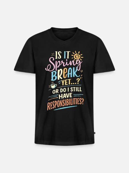 Spring Break Dilemma - Men's Premium Organic V-Neck T-Shirt - black