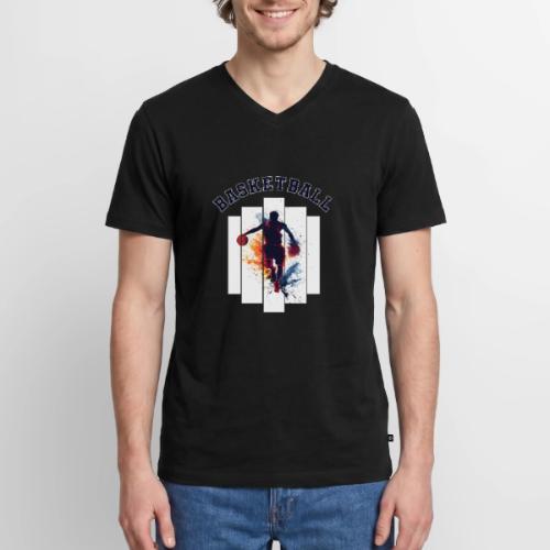 Basketball Never Stops - Men's Premium Organic V-Neck T-Shirt