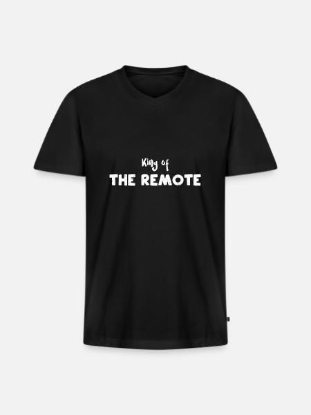 King of the Remote - Dad - Men's Premium Organic V-Neck T-Shirt - black