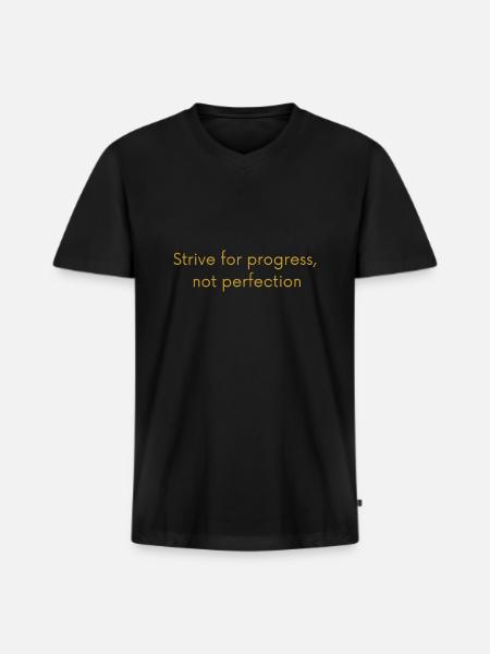 STRIVE FOR PROGRESS - Men's Premium Organic V-Neck T-Shirt - black