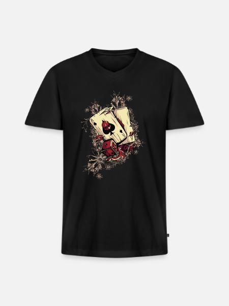 Casino - Men's Premium Organic V-Neck T-Shirt - black