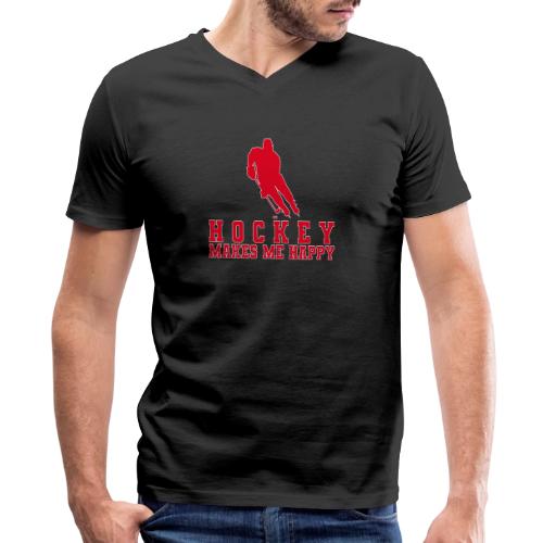 Hockey makes me happy - Men's Premium Organic V-Neck T-Shirt