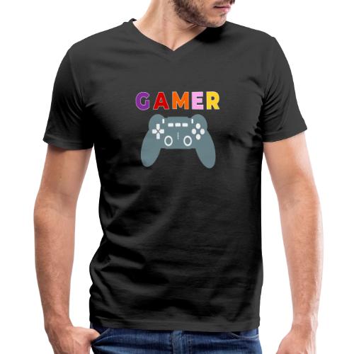 Colorful Gamer Controller Graphic - Men's Premium Organic V-Neck T-Shirt