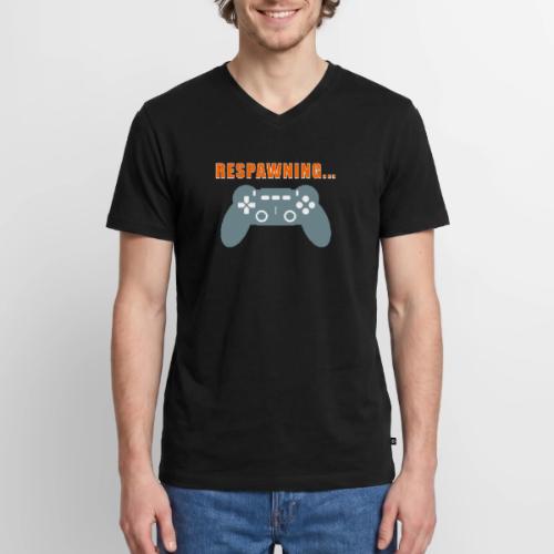 Respawning Gamer Controller Design - Men's Premium Organic V-Neck T-Shirt