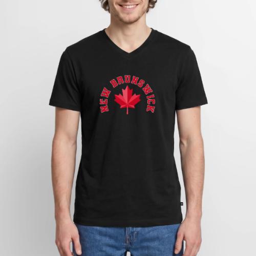 New Brunswick with maple leaf - Men's Premium Organic V-Neck T-Shirt