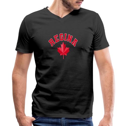 Regina with maple leaf - Men's Premium Organic V-Neck T-Shirt