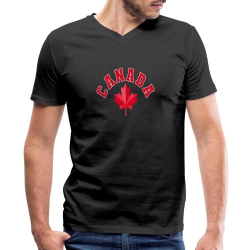 Canada with maple leaf - Men's Premium Organic V-Neck T-Shirt