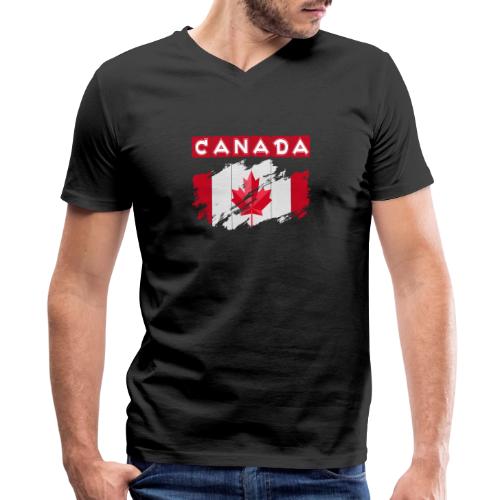 Canada, Inspired by the Canadian flag - Men's Premium Organic V-Neck T-Shirt