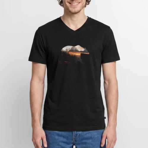 Canada Bear: fiery tones - Men's Premium Organic V-Neck T-Shirt