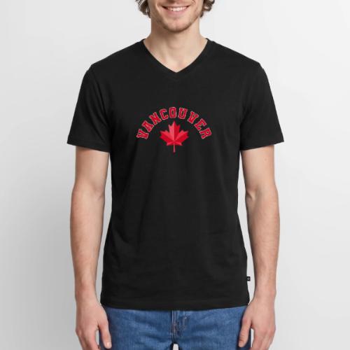 Vancouver with maple leaf - Men's Premium Organic V-Neck T-Shirt