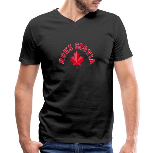 Nova Scotia with maple leaf - Men's Premium Organic V-Neck T-Shirt