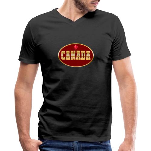 Canada in golden letters - Men's Premium Organic V-Neck T-Shirt