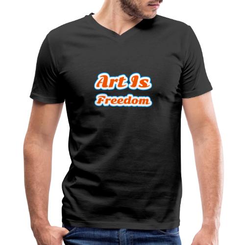 Art Is Freedom — Creative Expression Script - Men's Premium Organic V-Neck T-Shirt