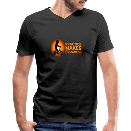 Practice makes progress - Men's Premium Organic V-Neck T-Shirt