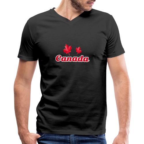Canada with two maple leaves - Men's Premium Organic V-Neck T-Shirt