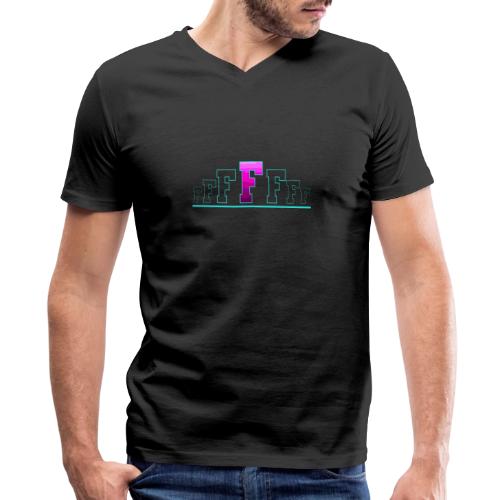 Letter F – Capital Varsity Alphabet Monogram - Men's Premium Organic V-Neck T-Shirt