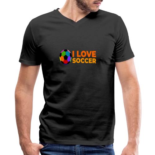 I Love Soccer - Men's Premium Organic V-Neck T-Shirt