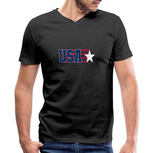 Star Stripe USA - Men's Premium Organic V-Neck T-Shirt