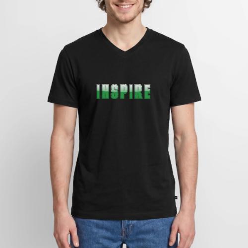 Inspire Word Art Design - Men's Premium Organic V-Neck T-Shirt