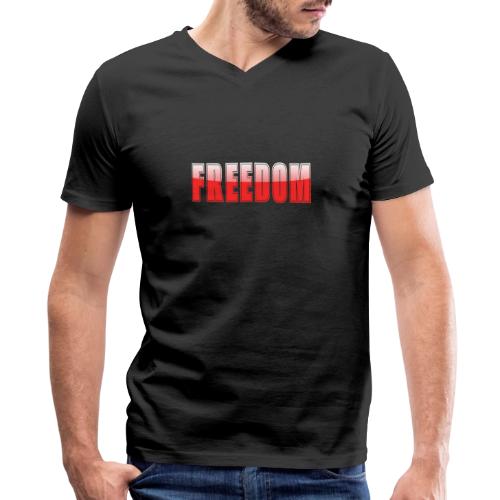 Freedom Typography Design - Men's Premium Organic V-Neck T-Shirt