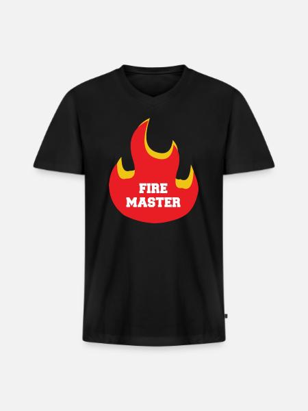 Fire Master - Men's Premium Organic V-Neck T-Shirt - black