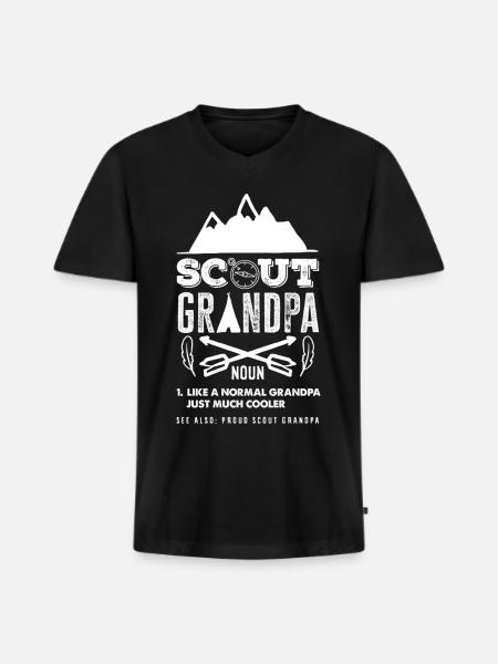 Proud Scout Grandpa Grandfather Scouting - Men's Premium Organic V-Neck T-Shirt - black