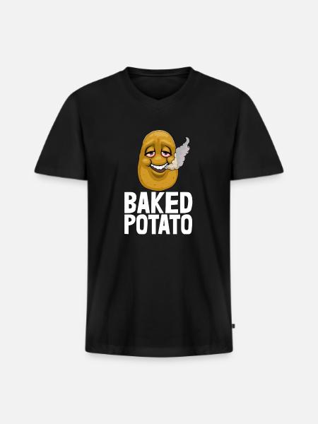 Baked Potato - Men's Premium Organic V-Neck T-Shirt - black