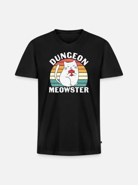 Dungeon meowster - Men's Premium Organic V-Neck T-Shirt - black