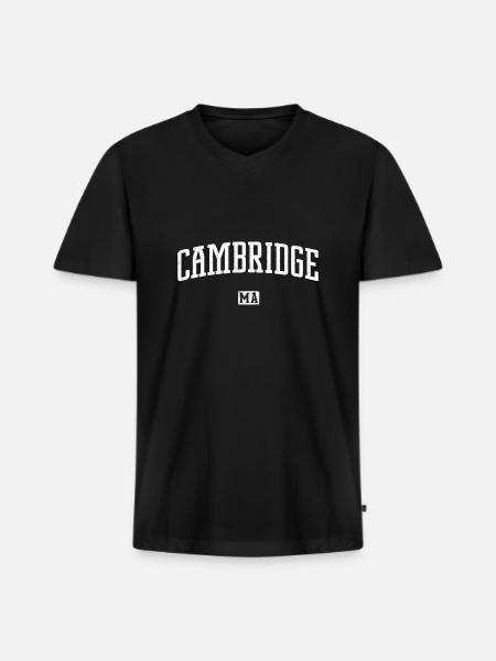 Cambridge Massachusetts - Men's Premium Organic V-Neck T-Shirt - black