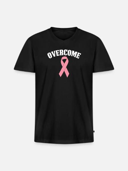 Overcome | Breast Cancer - Men's Premium Organic V-Neck T-Shirt - black
