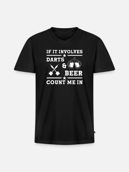 Darts Player Dart - Men's Premium Organic V-Neck T-Shirt - black