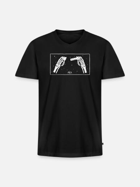 Meh Aesthetic - Men's Premium Organic V-Neck T-Shirt - black