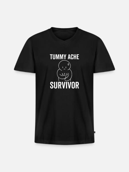 Tummy Ache Survivor - Men's Premium Organic V-Neck T-Shirt - black