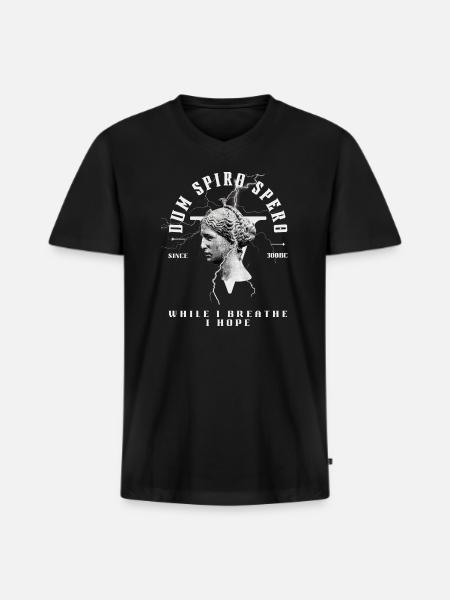 Latin Quote Dum Spiro Spero - Men's Premium Organic V-Neck T-Shirt - black