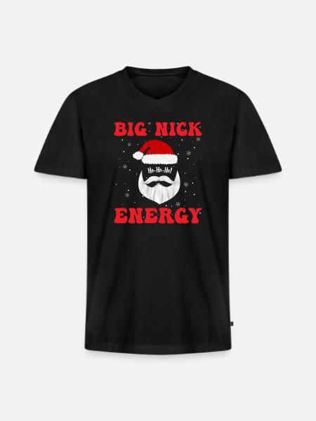 Big nick energy - Men's Premium Organic V-Neck T-Shirt - black