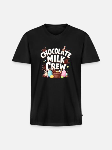 CHOCOLATE MILK CREW - Men's Premium Organic V-Neck T-Shirt - black