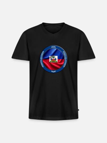 Haiti - Men's Premium Organic V-Neck T-Shirt - black