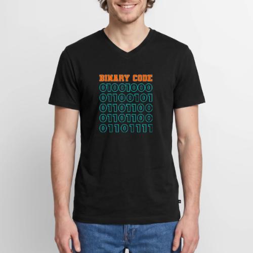 Say Hello in Binary code - Men's Premium Organic V-Neck T-Shirt