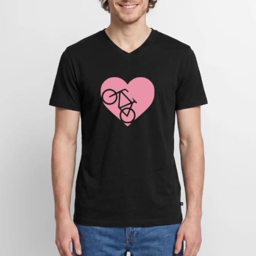heart_bicycle_cutout - Men's Premium Organic V-Neck T-Shirt
