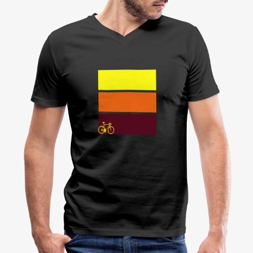 tricolor with bicycle - Men's Premium Organic V-Neck T-Shirt