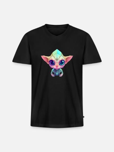 Polygon Alien - Men's Premium Organic V-Neck T-Shirt - black