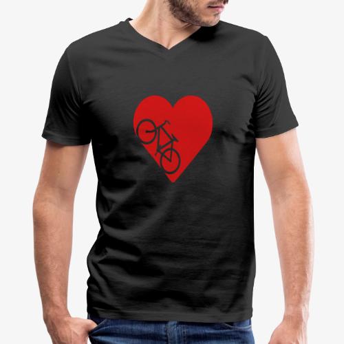 Bike in heart - Men's Premium Organic V-Neck T-Shirt