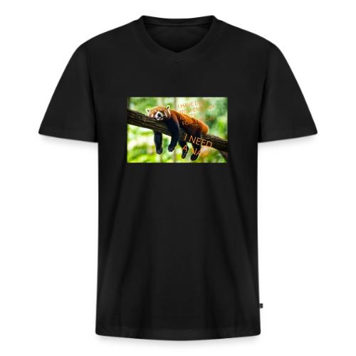 Fox napping meme - Men's Premium Organic V-Neck T-Shirt