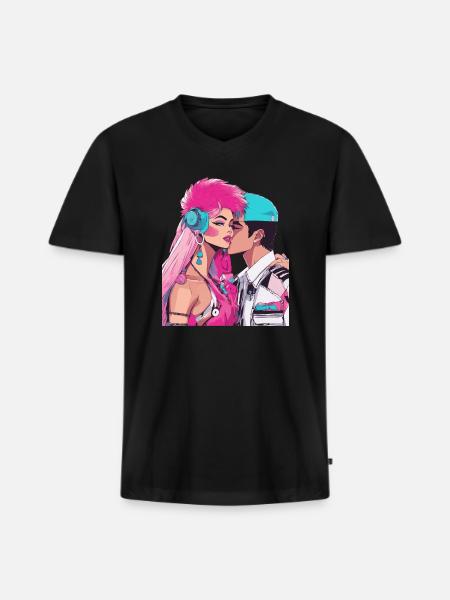 Anime Love is Limitless - Men's Premium Organic V-Neck T-Shirt - black