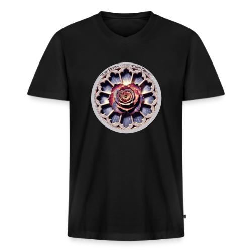 Easter Rose Resurrection T Shirt, Spring Gift - Men's Premium Organic V-Neck T-Shirt