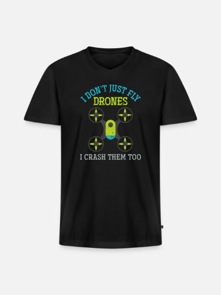 Drones Funny Drone - Men's Premium Organic V-Neck T-Shirt - black