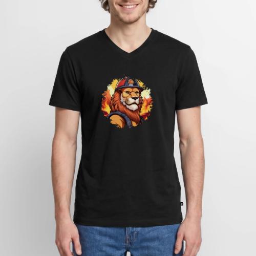 Fireman lion - Men's Premium Organic V-Neck T-Shirt