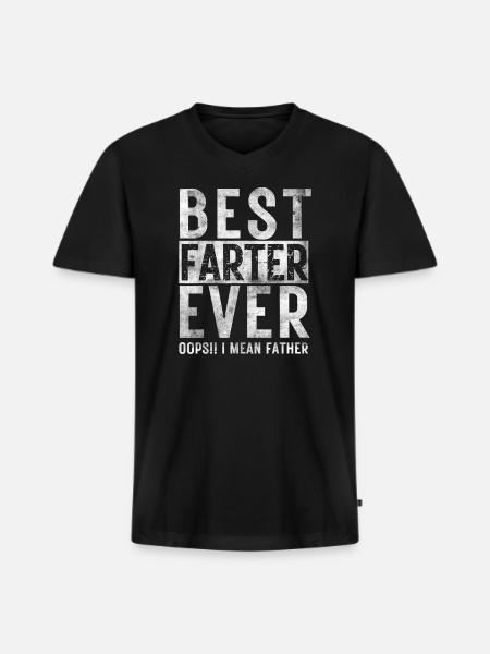 farter father Fathers Retro - Men's Premium Organic V-Neck T-Shirt - black